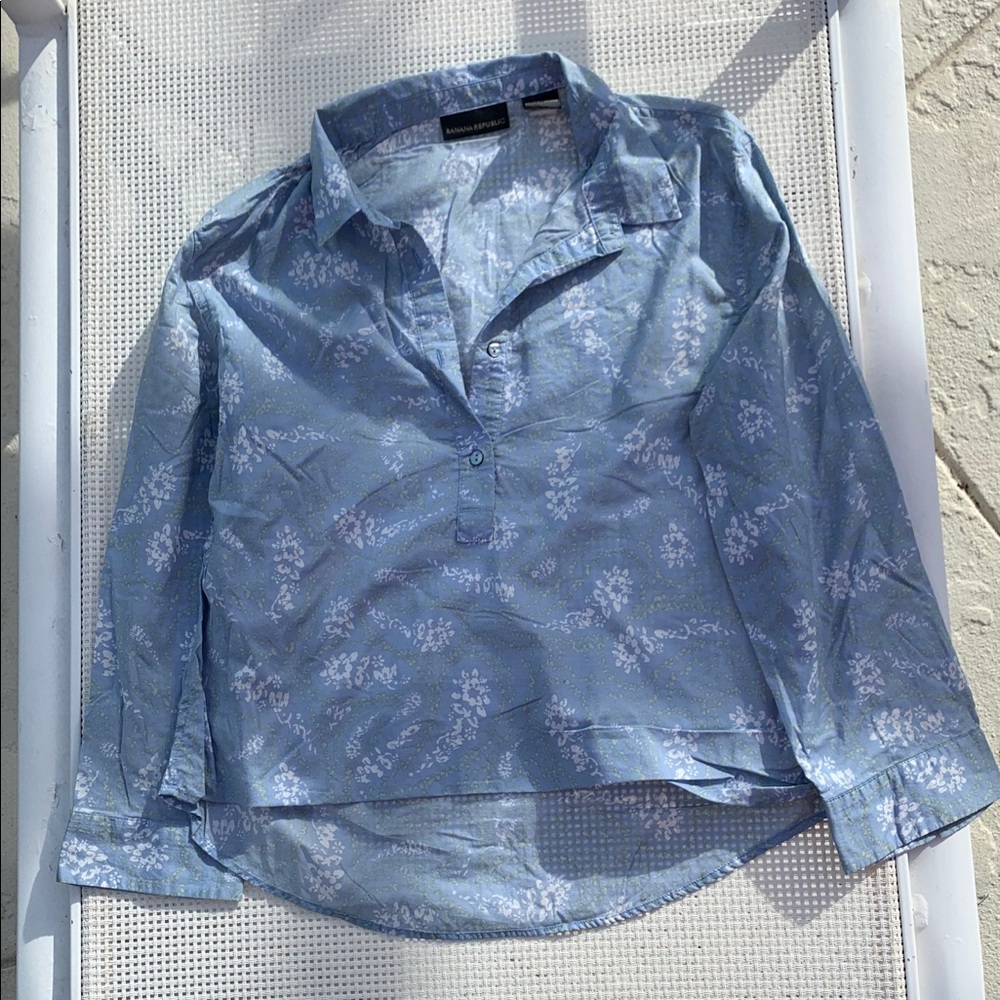 Banana Republic Floral Blue Shirt